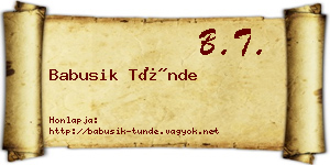Babusik Tünde névjegykártya